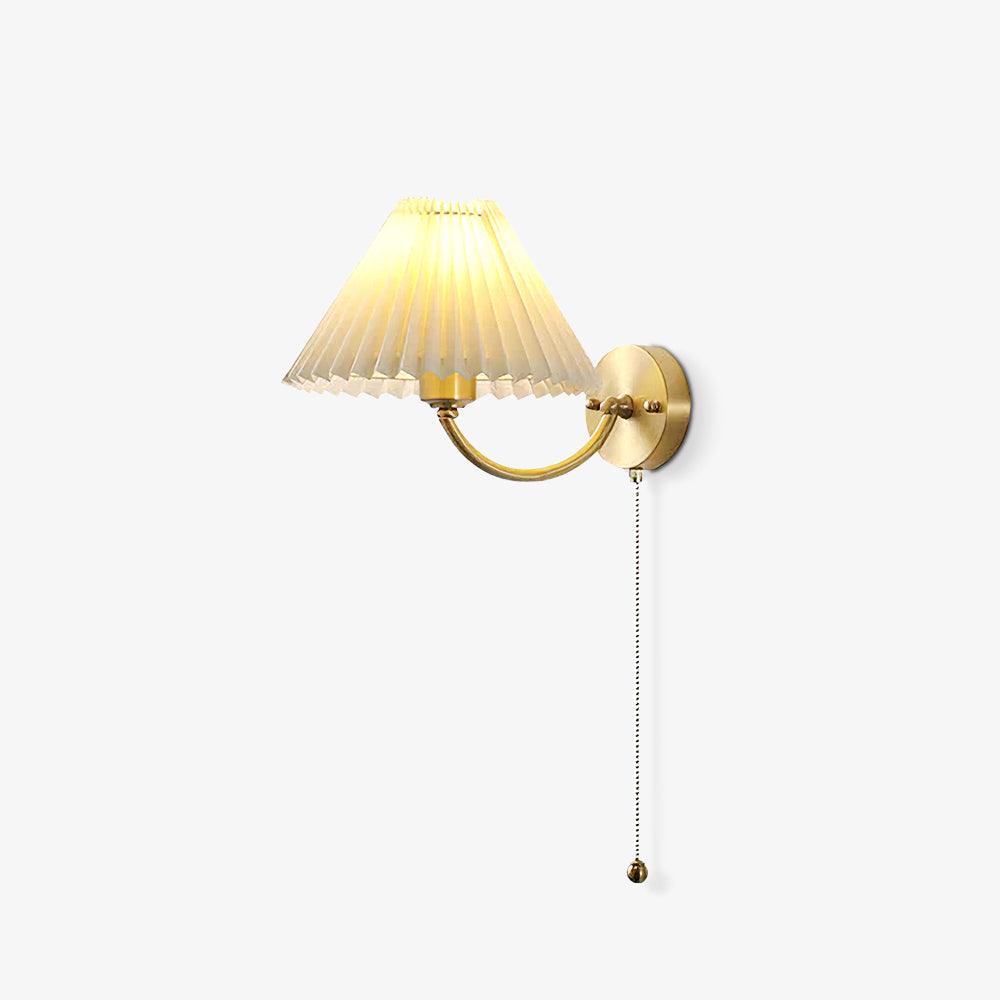 Abbotswell Elegance Pleated Brass Fabric Wall Lamp