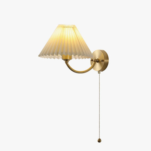 Abbotswell Elegance Pleated Brass Fabric Wall Lamp