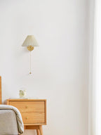 Abbotswell Elegance Pleated Brass Fabric Wall Lamp