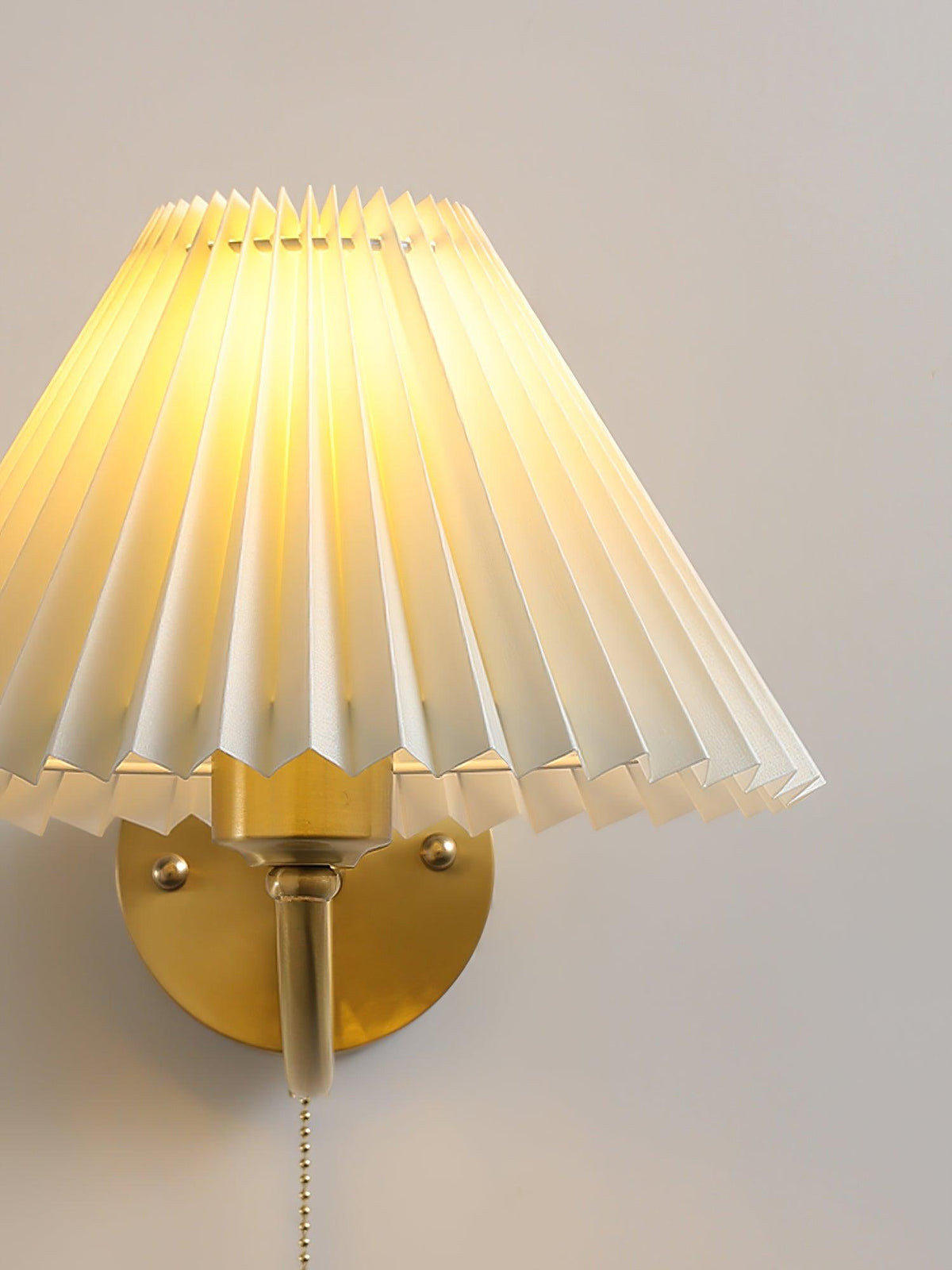 Abbotswell Elegance Pleated Brass Fabric Wall Lamp