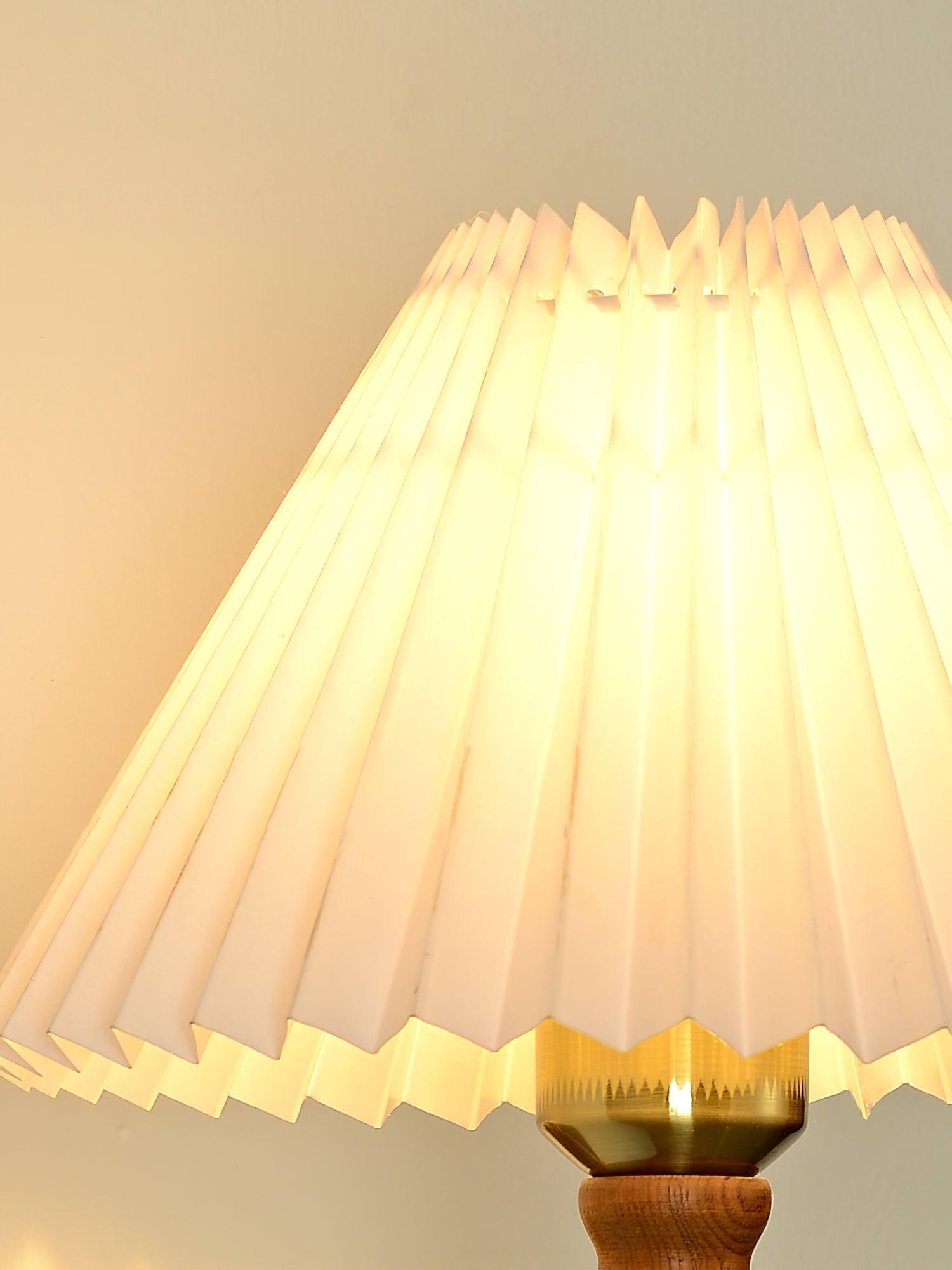 Ernest Vintage Industrial Pleated Walnut Fabric Wall Light
