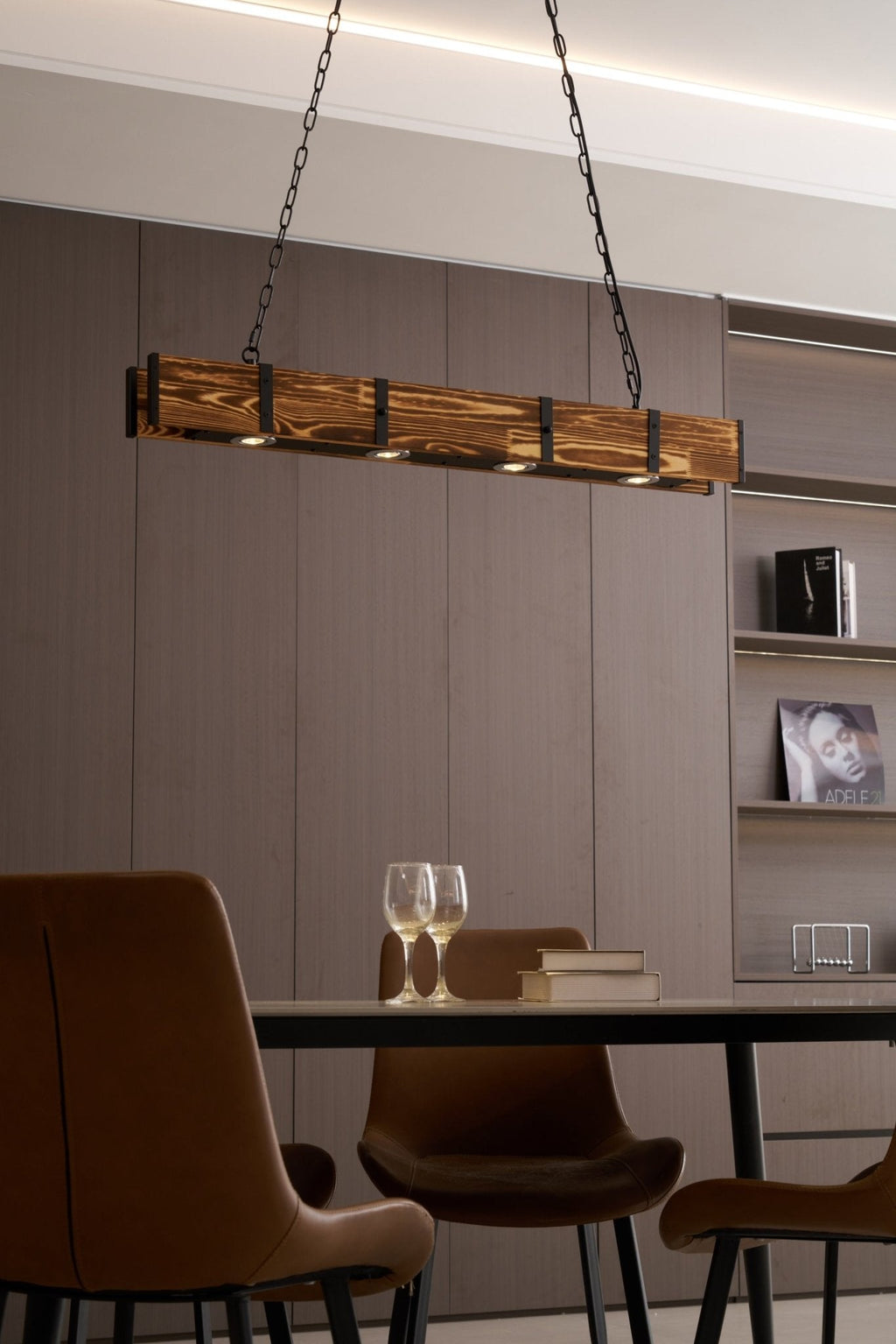 Lustra Chandelier Pleva Linear Natural Wood