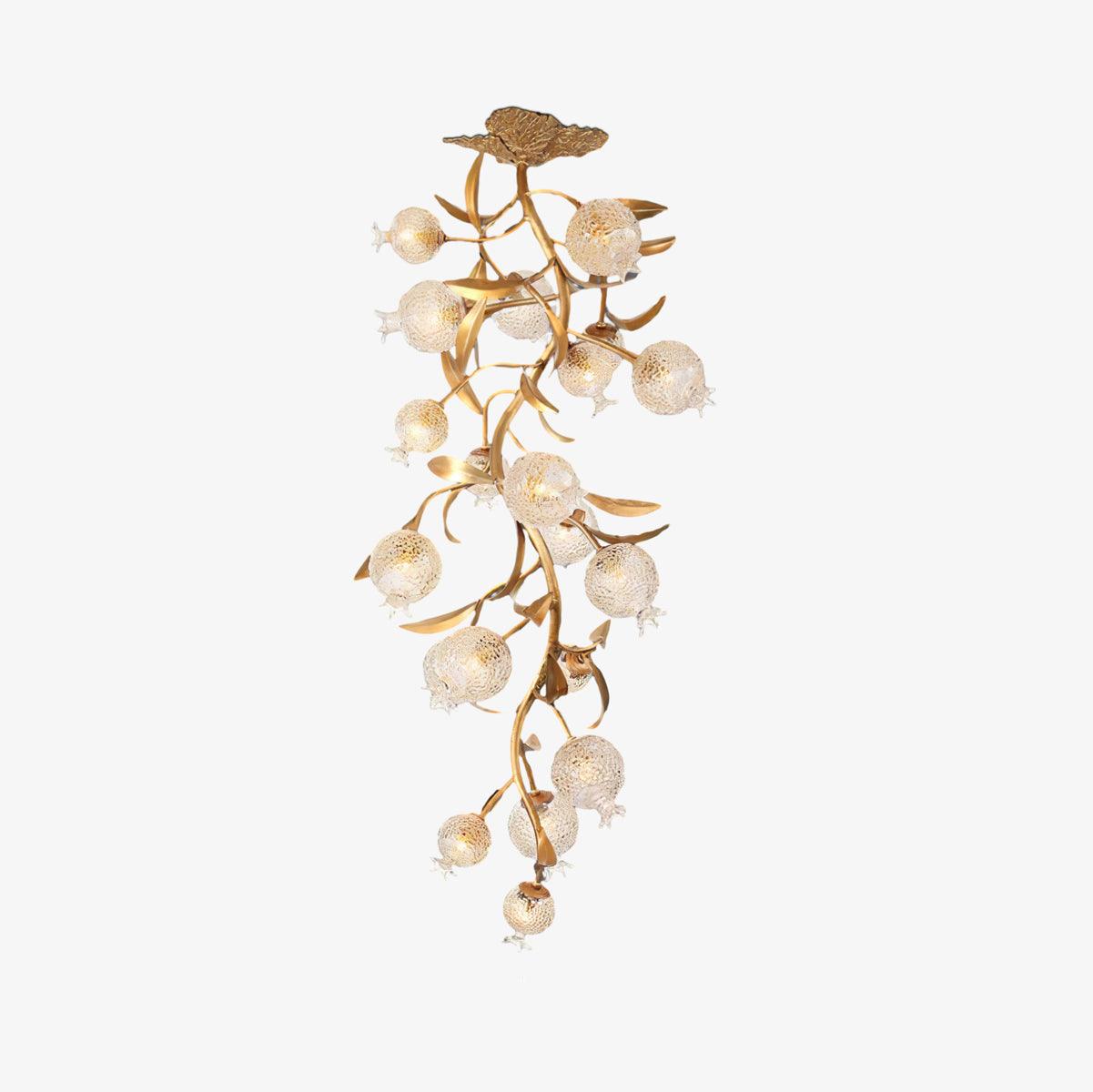 Aursorir Elegance Pomegranate Brass Glass Ceiling Lamp