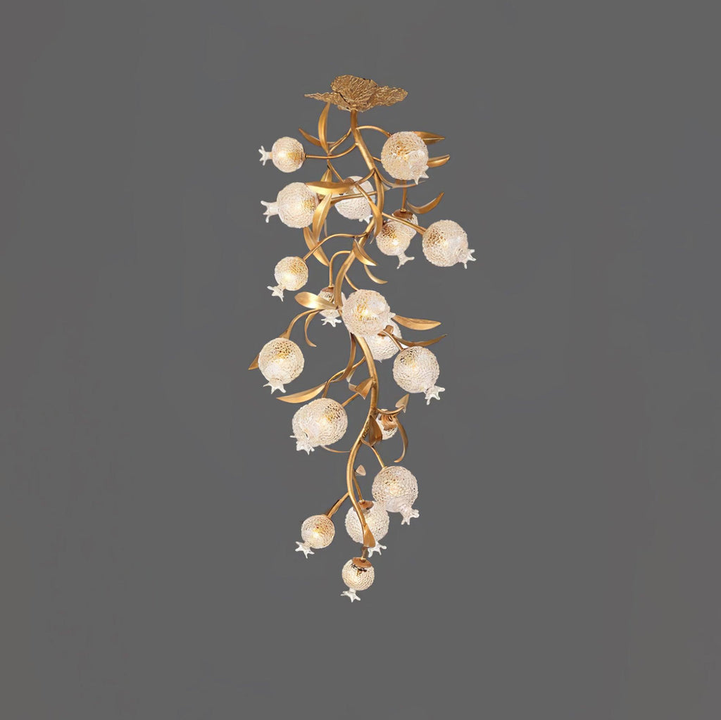 Aursorir Elegance Pomegranate Brass Glass Ceiling Lamp