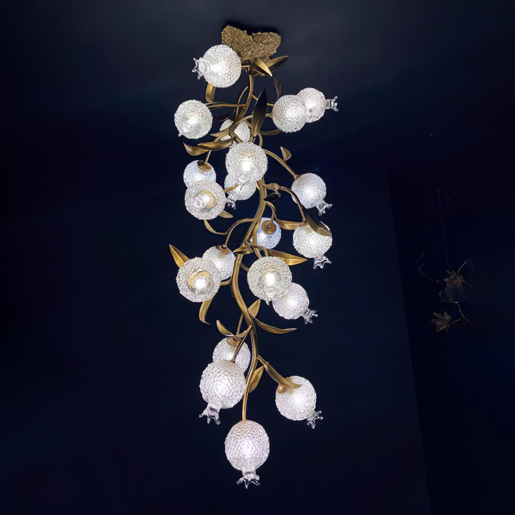 Aursorir Elegance Pomegranate Brass Glass Ceiling Lamp