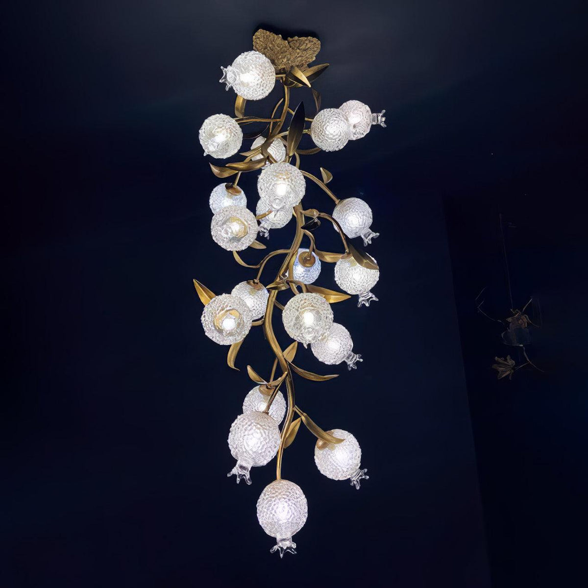 Aursorir Elegance Pomegranate Brass Glass Ceiling Lamp