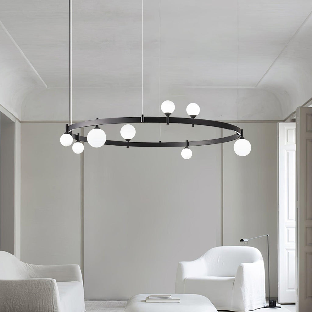 Lustra Pendant Lamp Round Black Ring