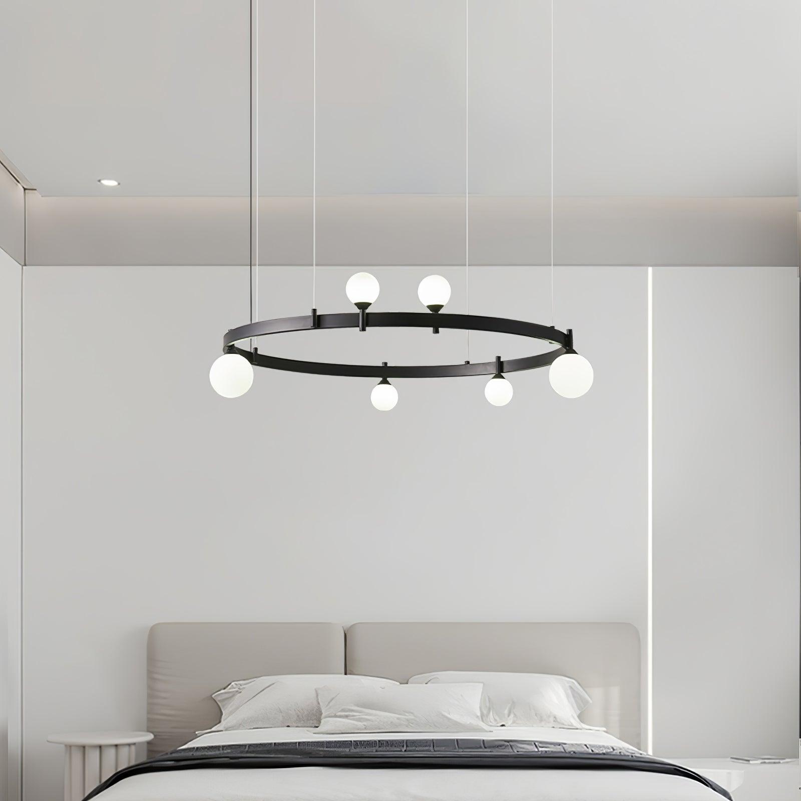 Lustra Pendant Lamp Round Black Ring