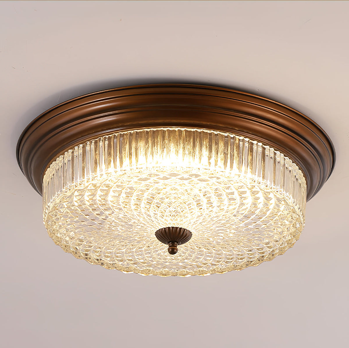Ulcarir Modern Minimalist Retro Glass Flush Ceiling Light