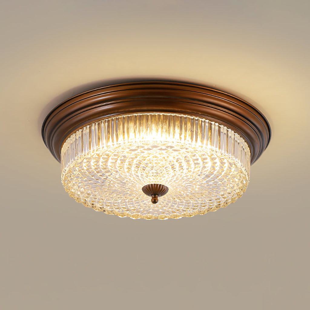 Ulcarir Modern Minimalist Retro Glass Flush Ceiling Light