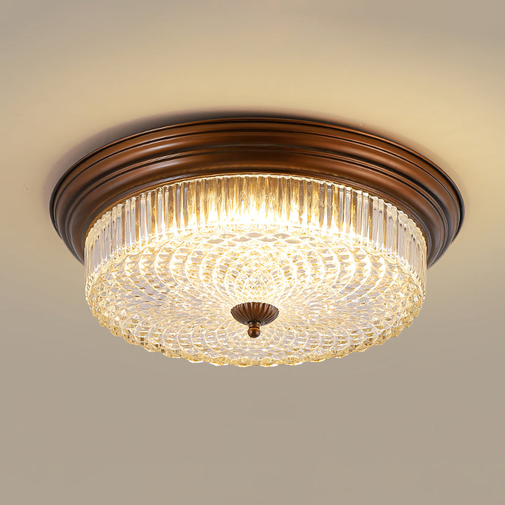 Ulcarir Modern Minimalist Retro Glass Flush Ceiling Light