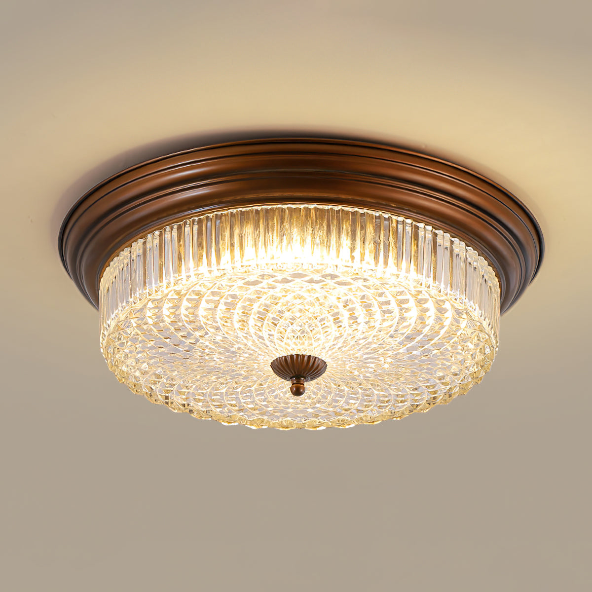 Ulcarir Modern Minimalist Retro Glass Flush Ceiling Light