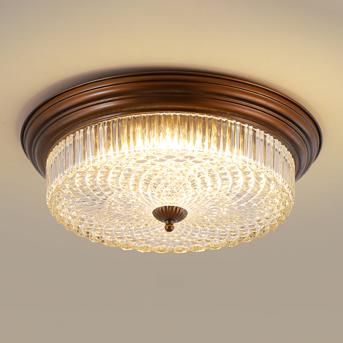 Ulcarir Modern Minimalist Retro Glass Flush Ceiling Light