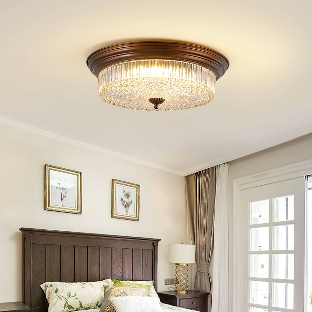 Ulcarir Modern Minimalist Retro Glass Flush Ceiling Light