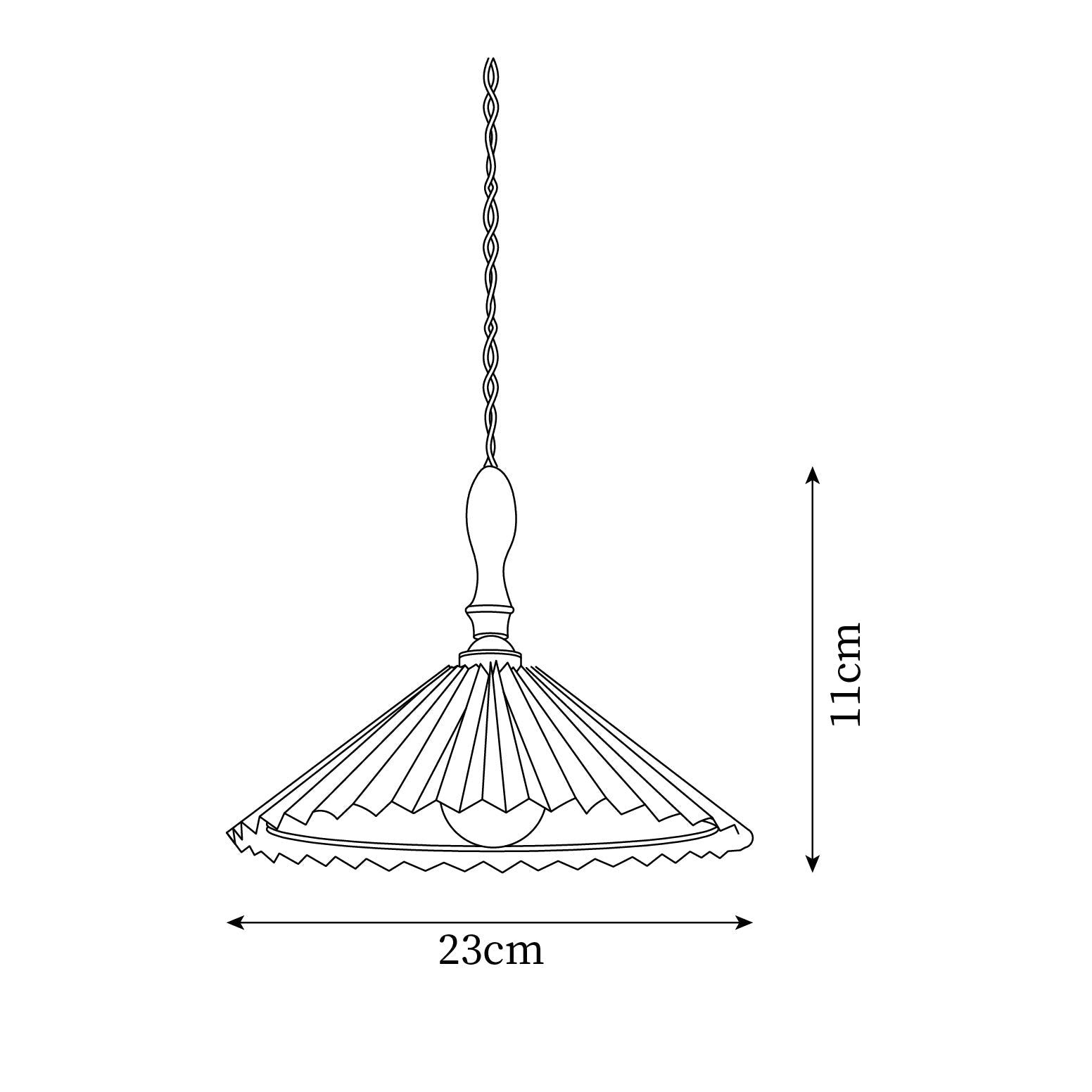 Eldora Pleated Shade Plug-In Pendant Light with Wooden Accent