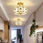 Solara Ceiling Lamp Brass Scalloped Frosted Classic