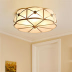 Solara Ceiling Lamp Brass Scalloped Frosted Classic