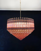 Aurora Chandelier Pink Glass Prisms Geometric