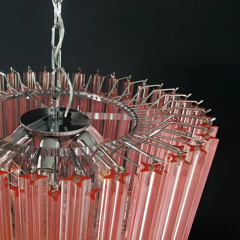 Aurora Chandelier Pink Glass Prisms Geometric