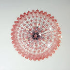 Aurora Chandelier Pink Glass Prisms Geometric
