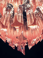 Aurora Chandelier Pink Glass Prisms Geometric