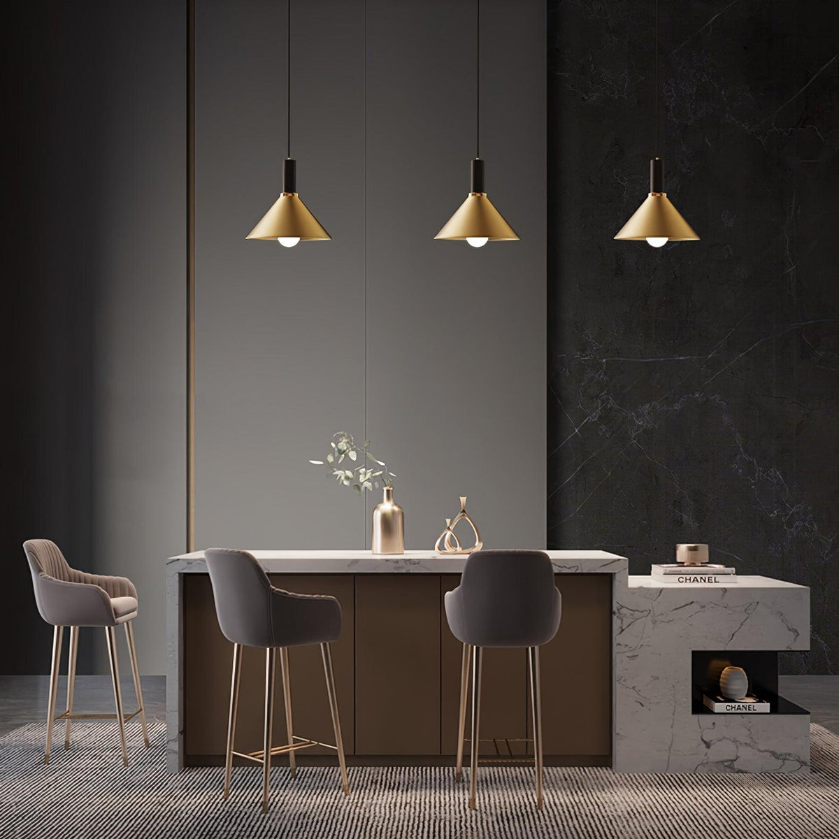 Orion Brass Cone Pendant Lamp