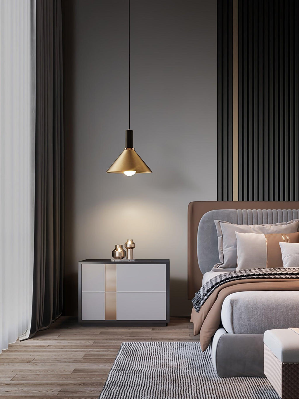 Orion Brass Cone Pendant Lamp