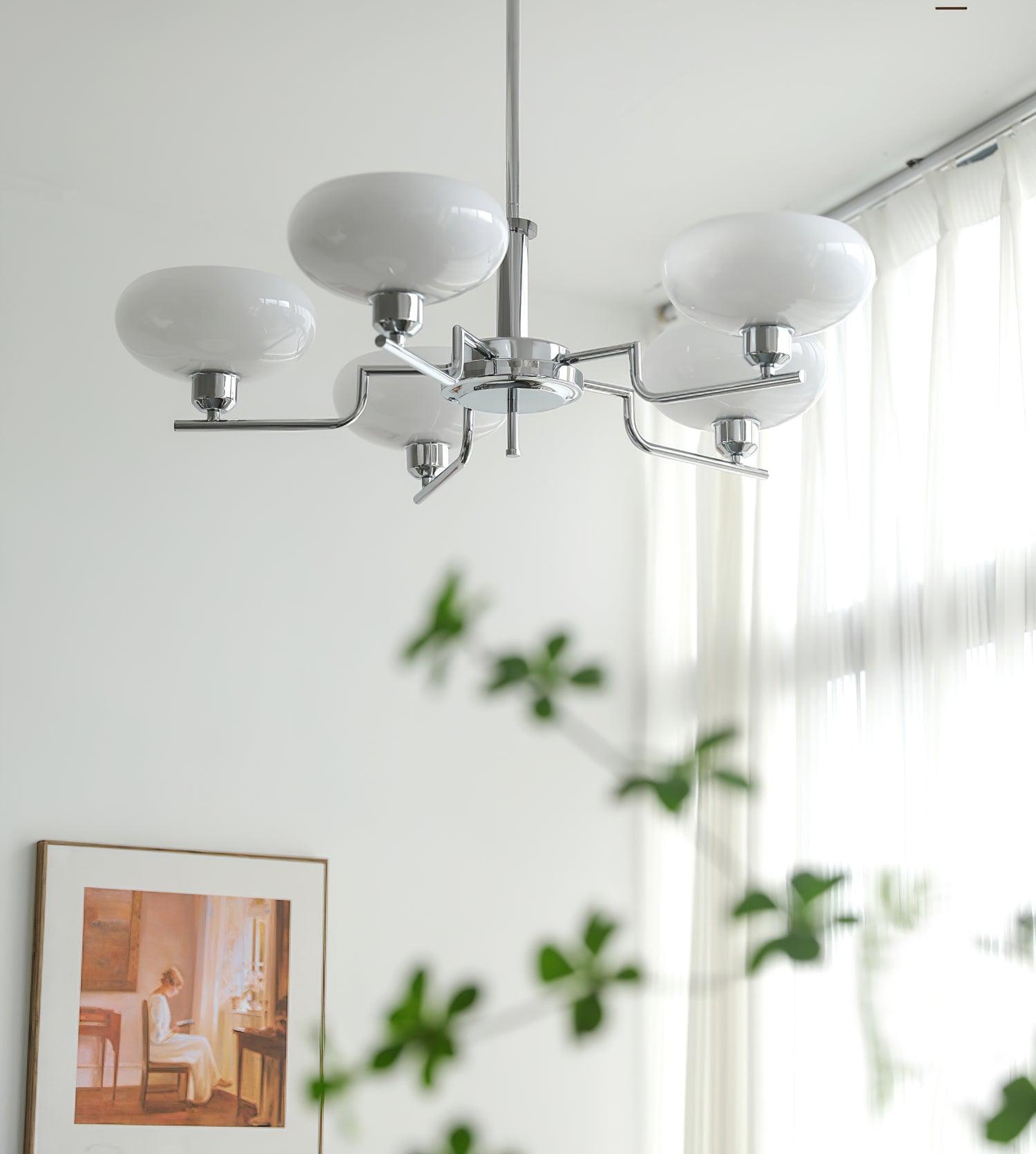 Lustra Pendant Lamp Glass Globe Brass Frame
