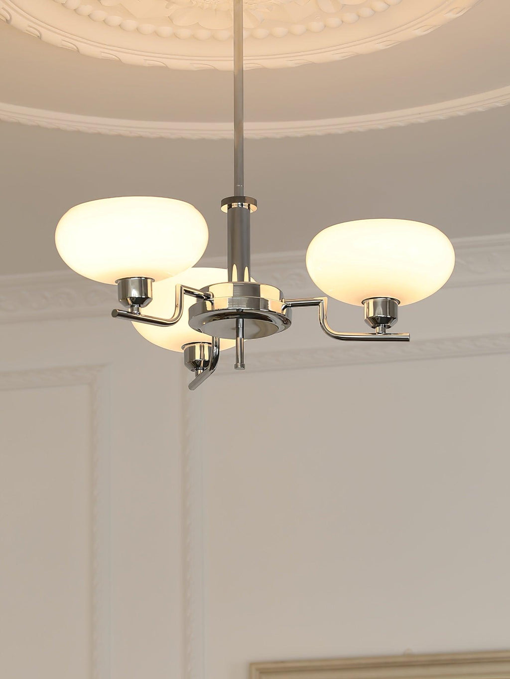 Lustra Pendant Lamp Glass Globe Brass Frame