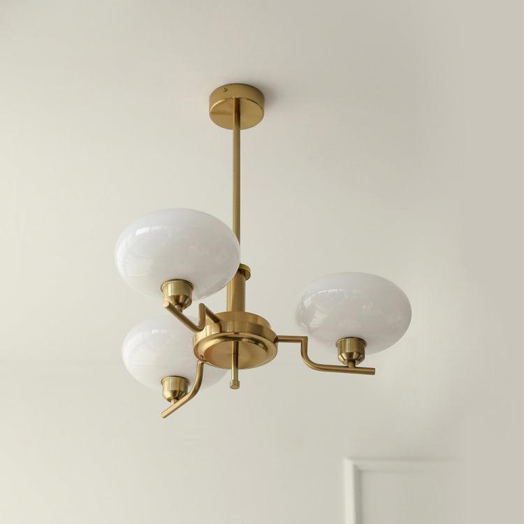 Lustra Pendant Lamp Glass Globe Brass Frame
