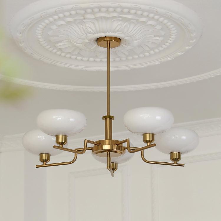 Lustra Pendant Lamp Glass Globe Brass Frame