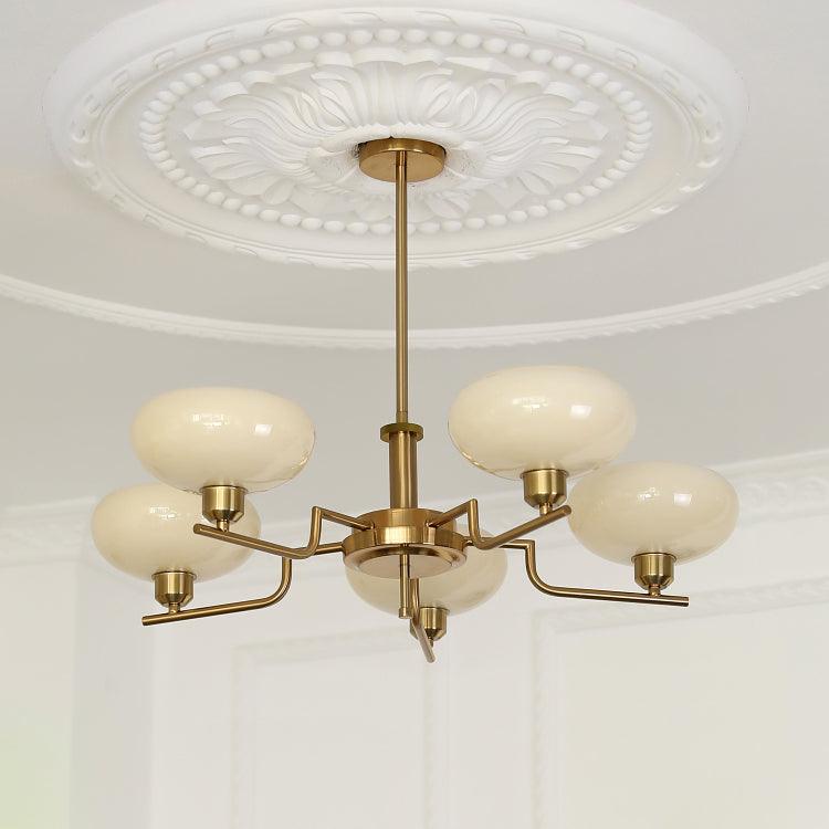 Lustra Pendant Lamp Glass Globe Brass Frame
