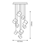 Arco Artistic Geometric Cube Chandelier
