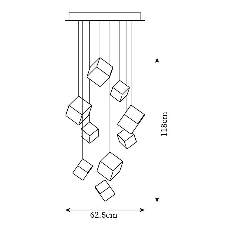 Arco Artistic Geometric Cube Chandelier