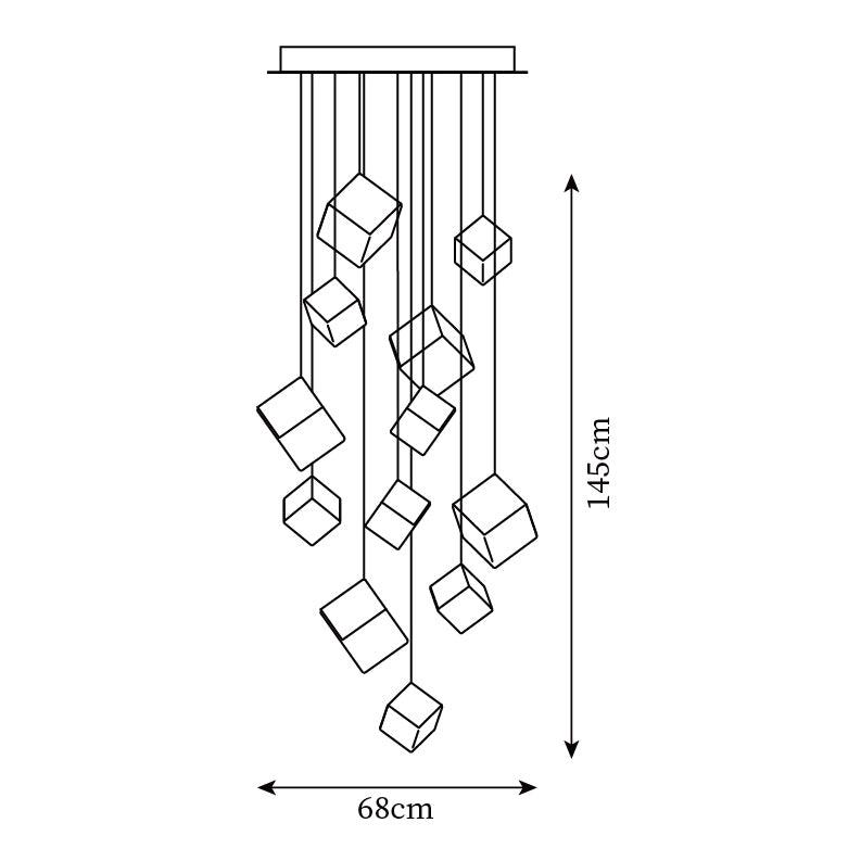 Arco Artistic Geometric Cube Chandelier