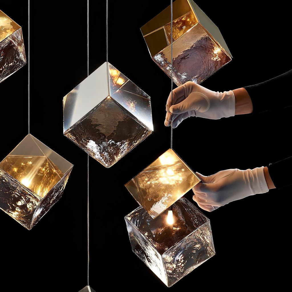 Arco Artistic Geometric Cube Chandelier
