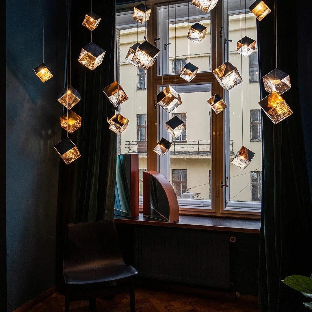 Arco Artistic Geometric Cube Chandelier