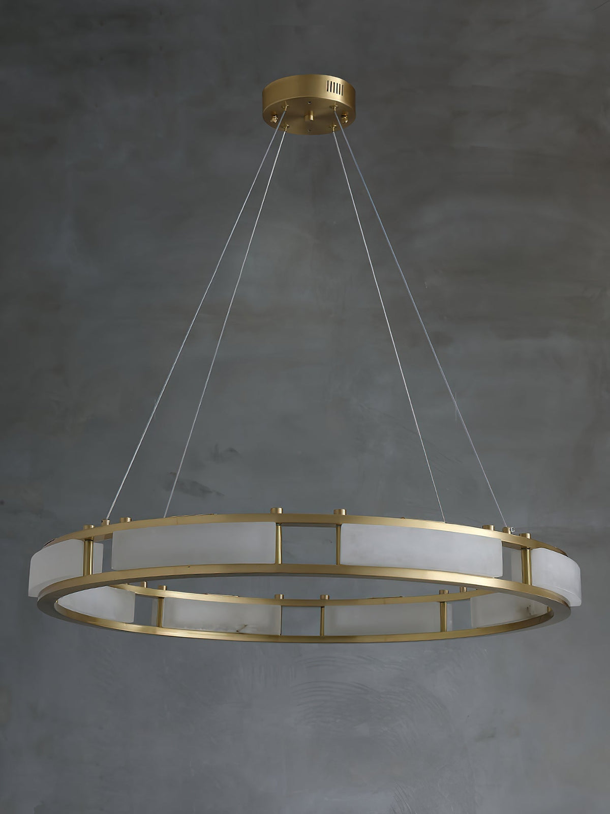 Cuzora Modern Minimalist Brass Alabaster Chandelier