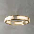 Cuzora Modern Minimalist Brass Alabaster Chandelier