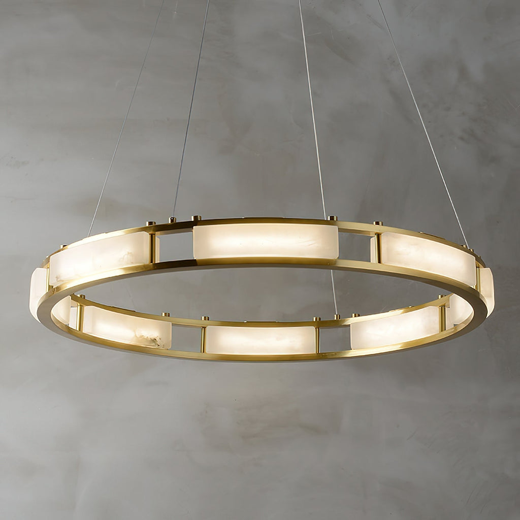 Cuzora Modern Minimalist Brass Alabaster Chandelier