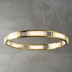 Cuzora Modern Minimalist Brass Alabaster Chandelier