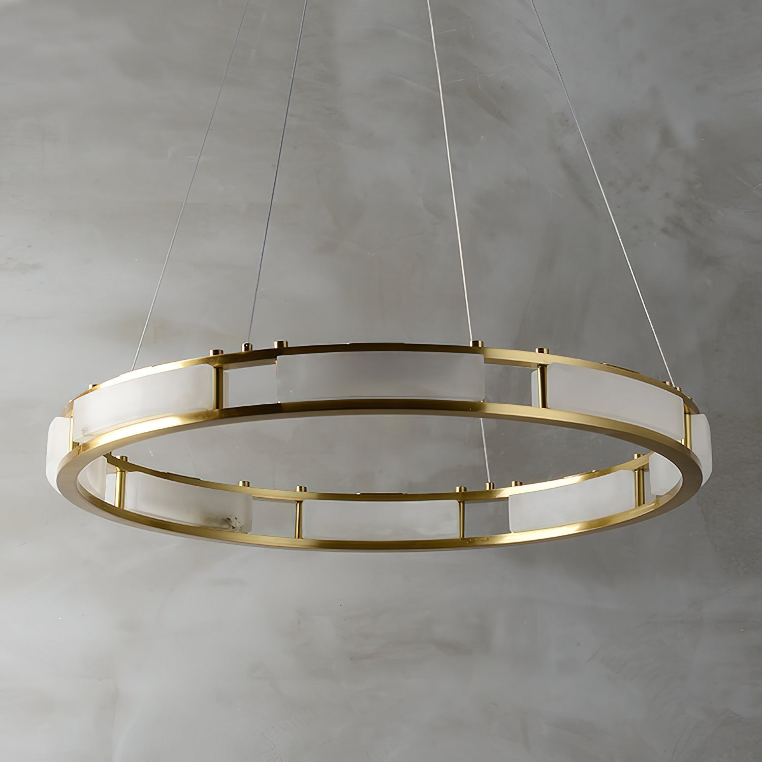 Cuzora Modern Minimalist Brass Alabaster Chandelier