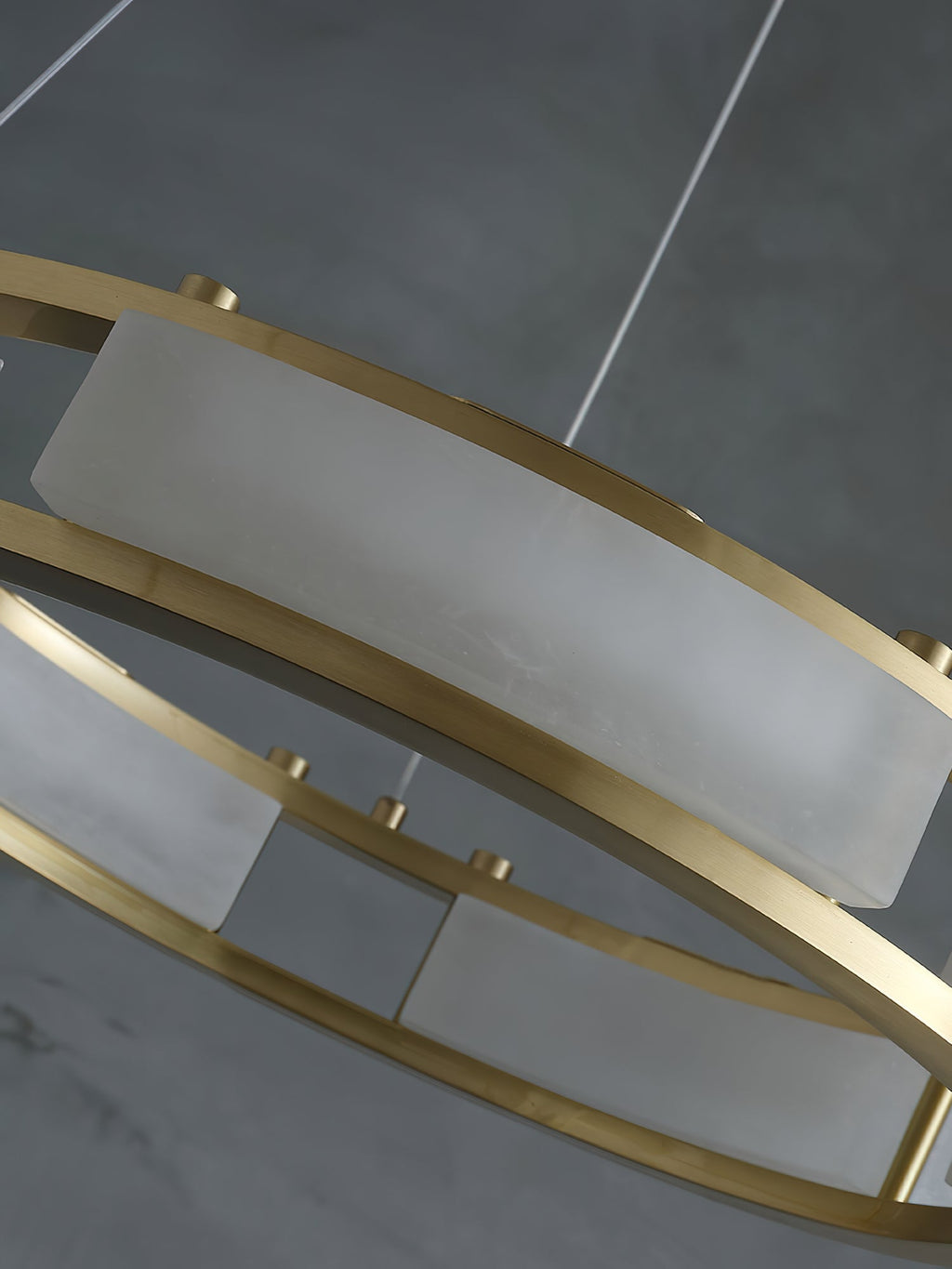 Cuzora Modern Minimalist Brass Alabaster Chandelier