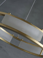 Cuzora Modern Minimalist Brass Alabaster Chandelier