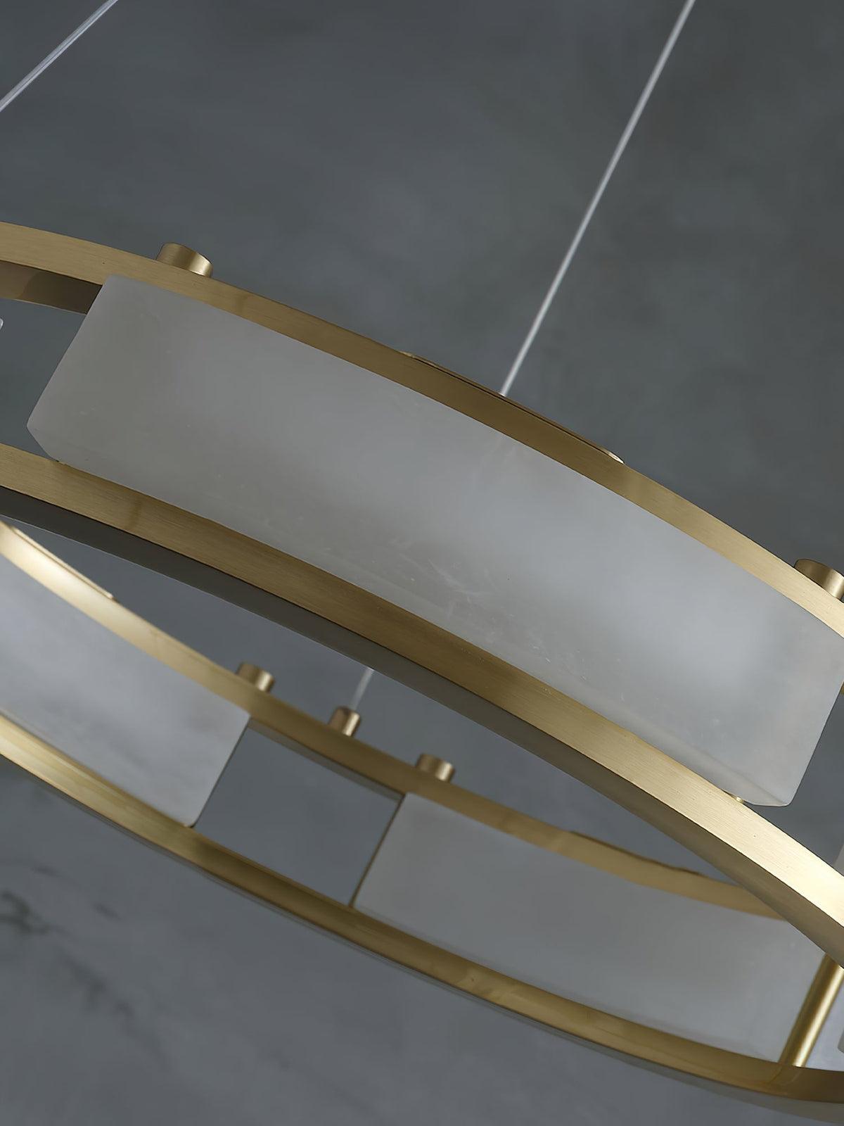 Cuzora Modern Minimalist Brass Alabaster Chandelier