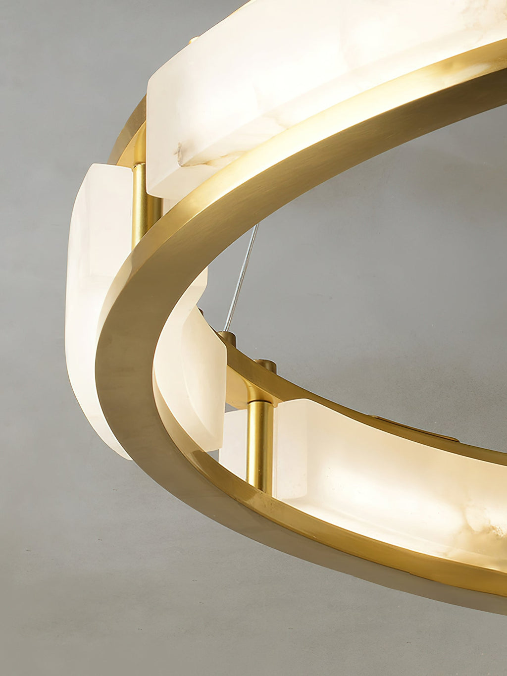 Cuzora Modern Minimalist Brass Alabaster Chandelier