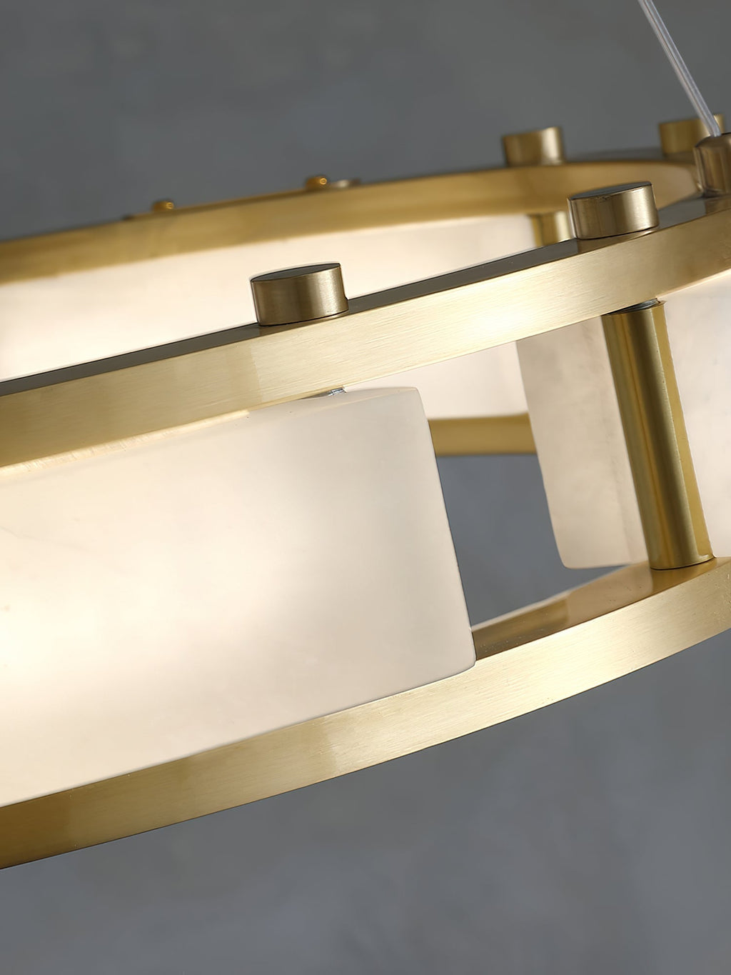 Cuzora Modern Minimalist Brass Alabaster Chandelier