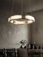 Cuzora Modern Minimalist Brass Alabaster Chandelier