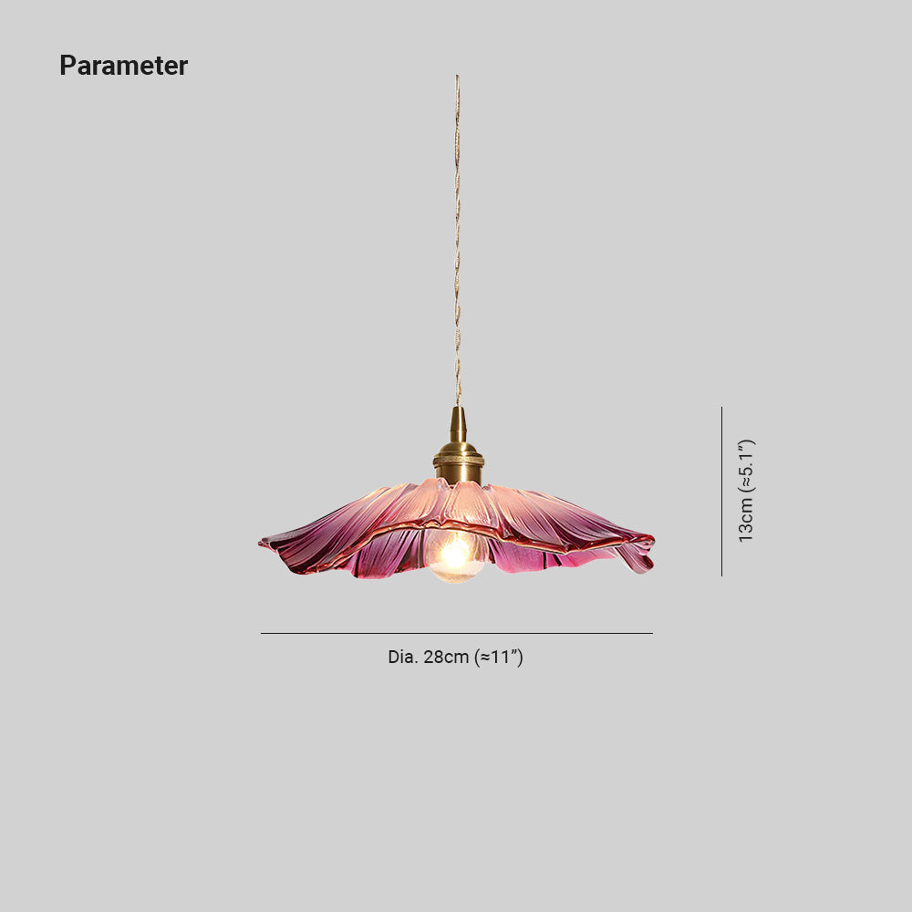 Aria Flower Glass Hanging Pendant Light Hardwire / Plug - image 4