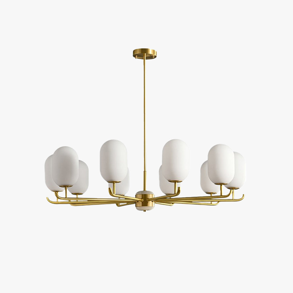 Valentina Nordic Glass Lantern Chandelier Living Room
